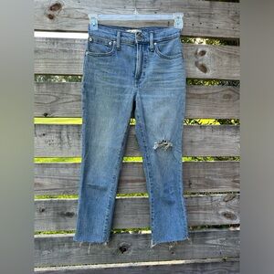 Madewell Womens Jeans 24P Petite The Perfect Vintage Denim Raw Hem Distressed
